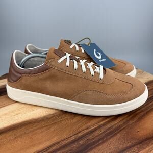 OluKai Punini Suede Sneakers Men’s Size 10.5 Tan Toffee Casual Comfort Shoes New